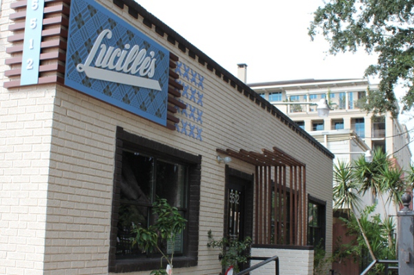 Exterior of Lucille’s restaurant in Houston, Texas — honoring the culinary legacy of Lucille B. Smith and featured in High on the Hog.